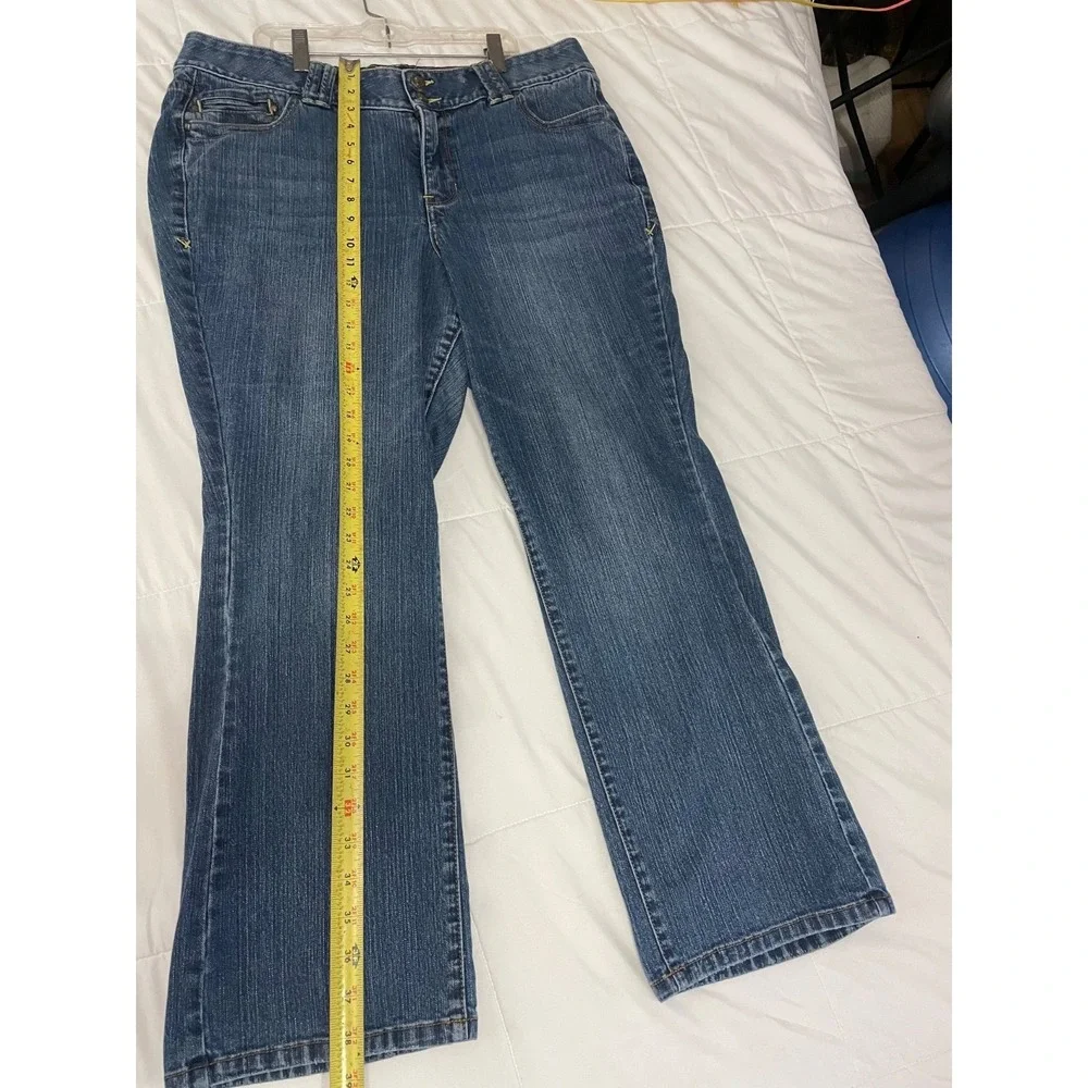 Womens Lane Bryant Tighter Tummy Tech. Embroided Bootcut Denim Plus Size 16 Peti - Picture 5 of 7